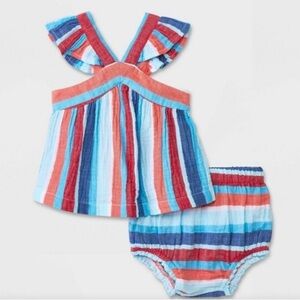 Cat & Jack Striped Diaper Cover Set - Red, Blue, White